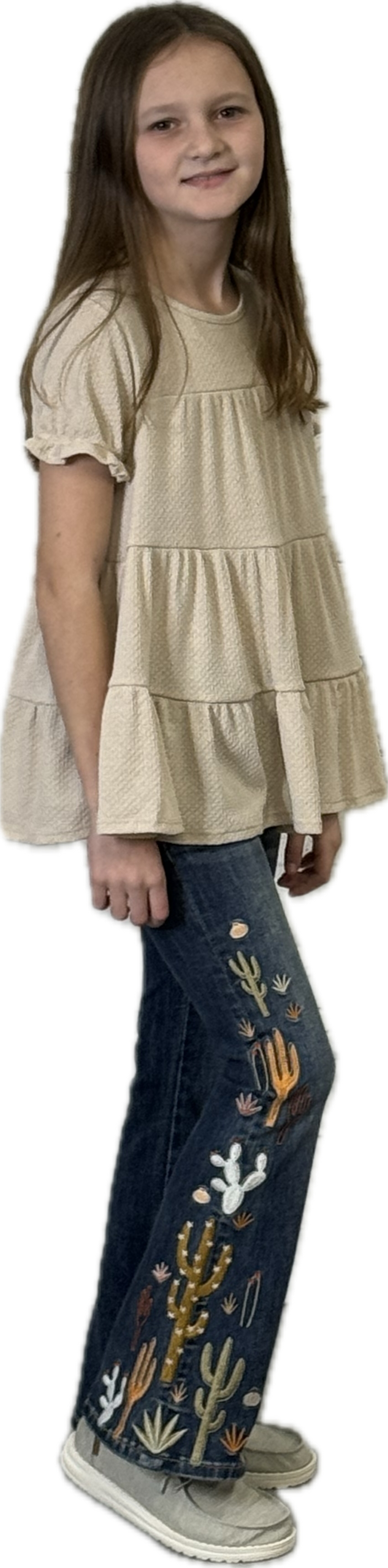 Gracie Cactus Side Emb Jeans