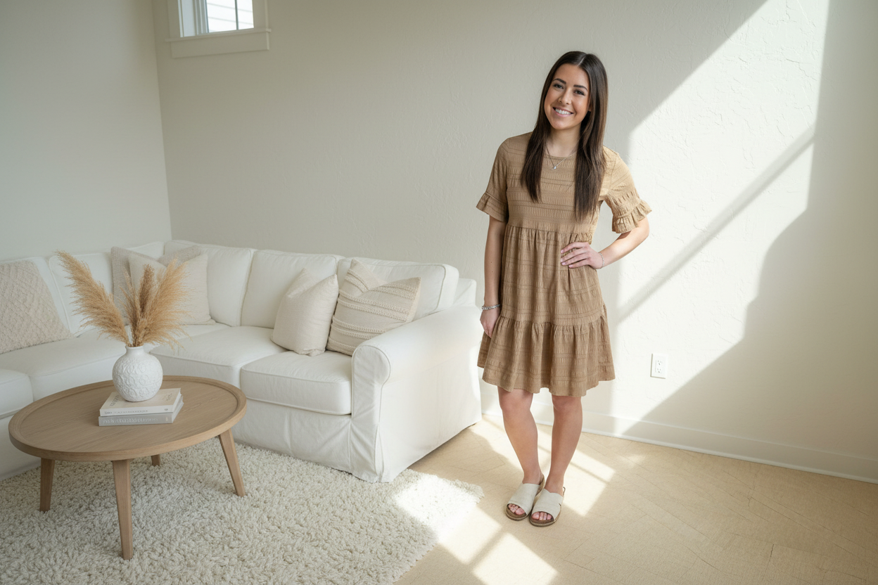 Wendy Ruffle Sleeve Dress