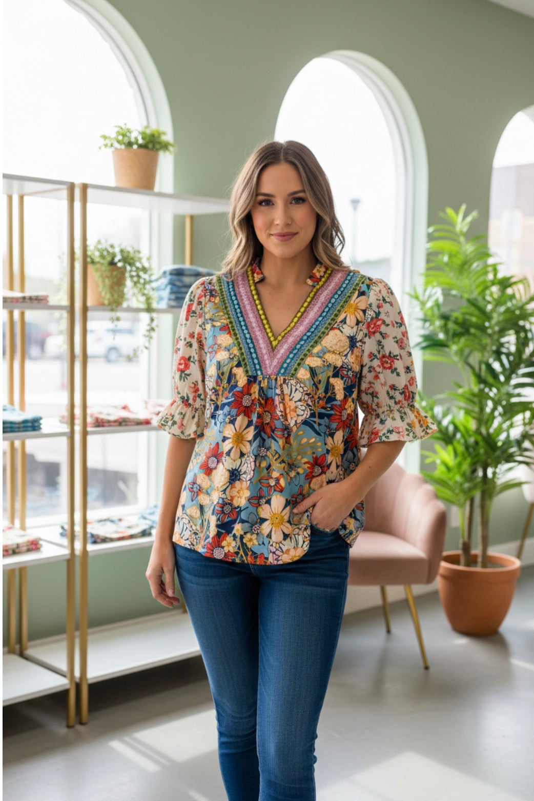 Boho Floral Tay Top