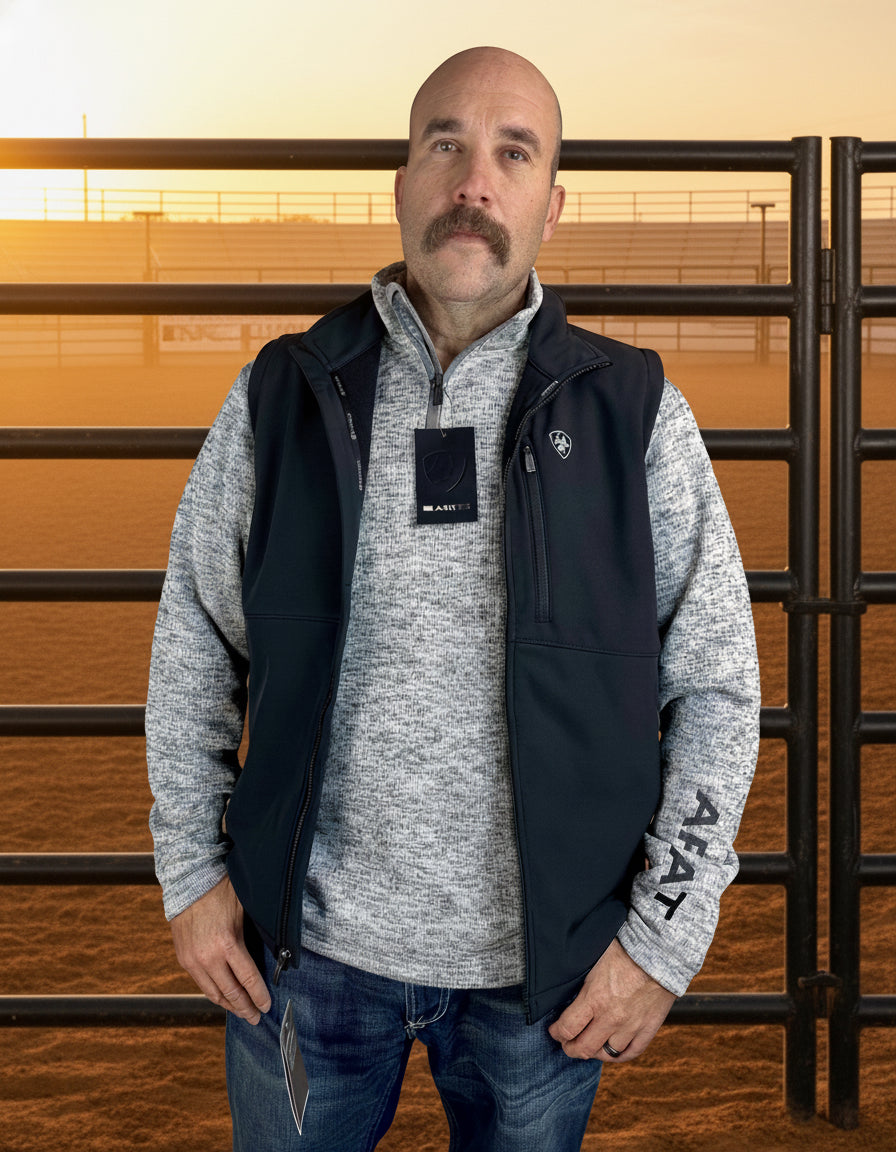 Ariat Men's 1\4 Zip Sweater Heather Grey