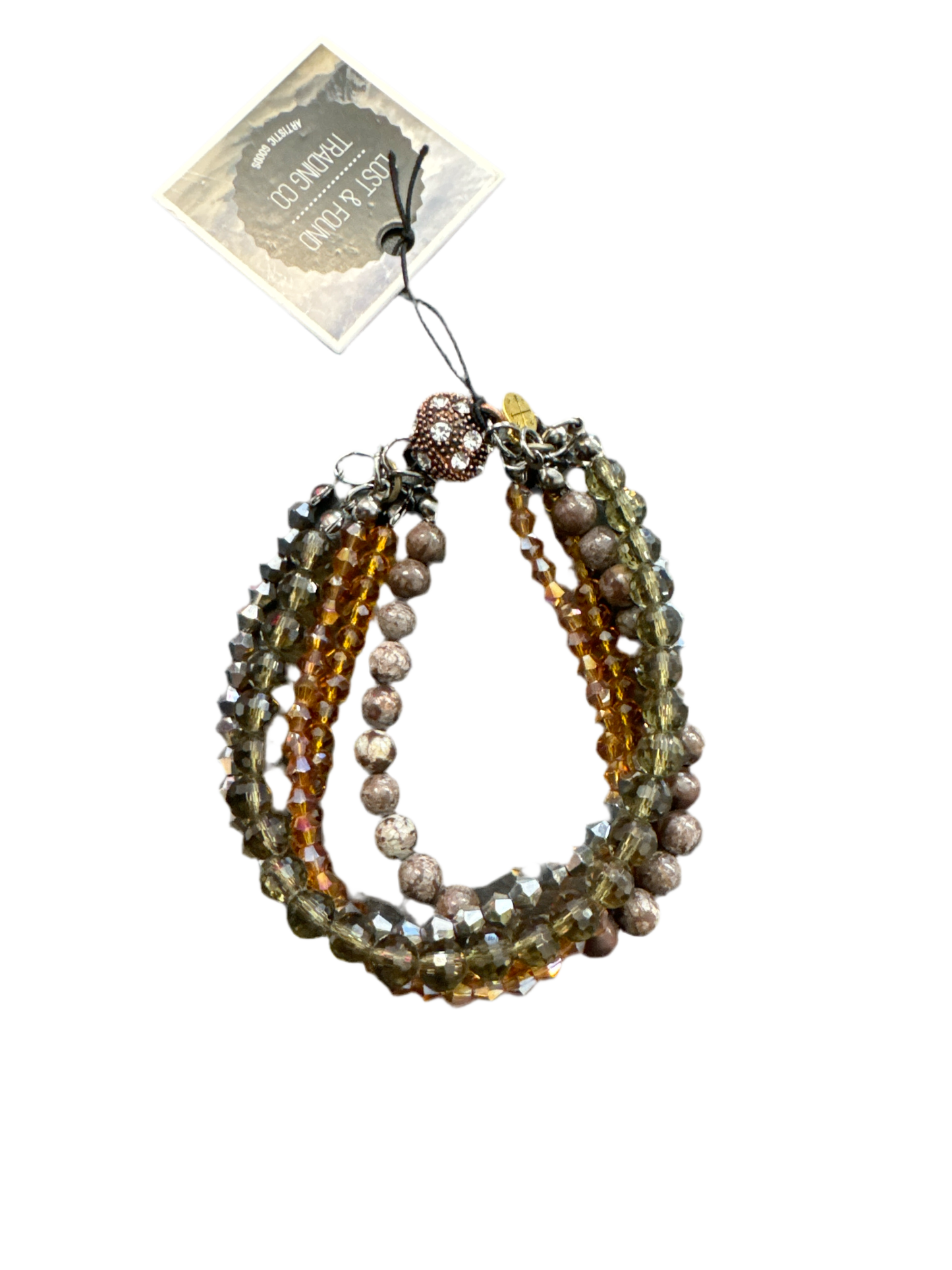 Beaded wMagnetic Clasp Bracelet EM314