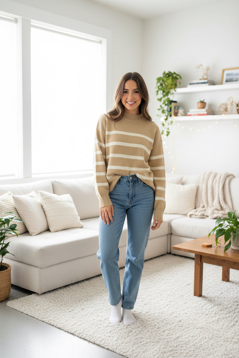 Stella Sweater Taupe/Cream