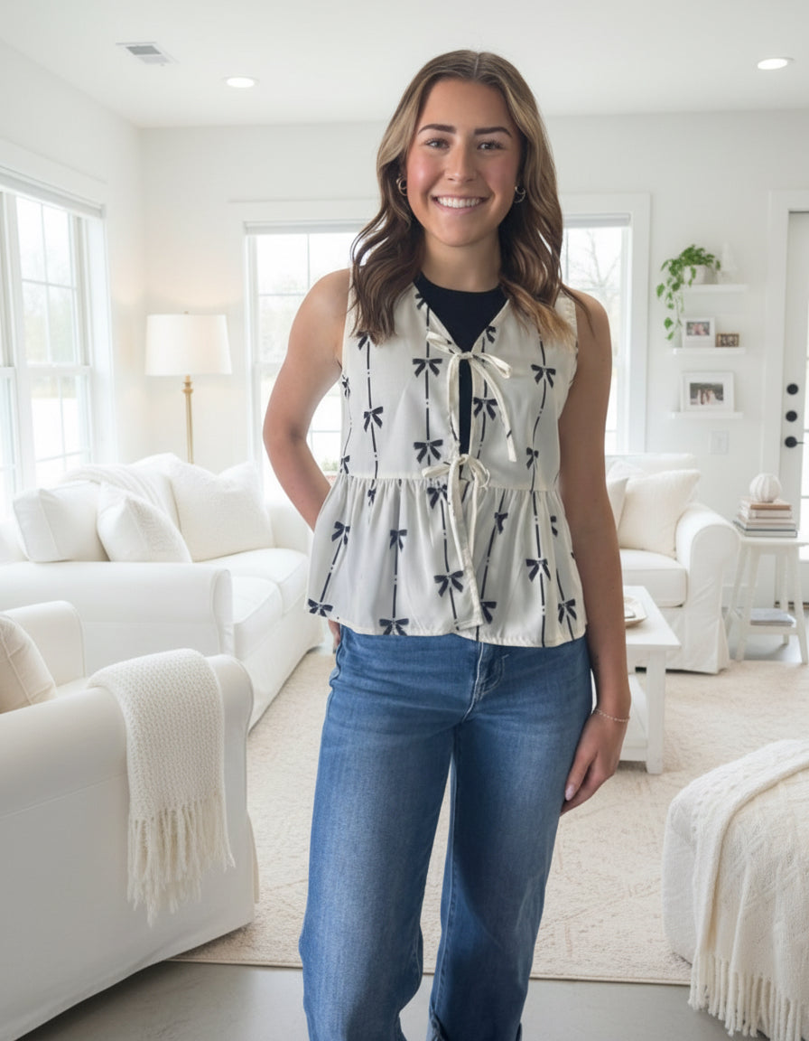 Bow Print Vest