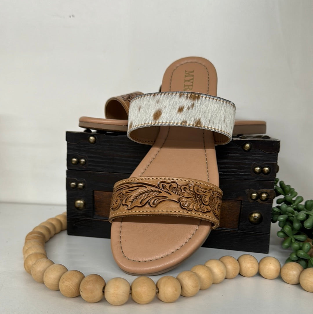 Hairon Leather TPR Sandal #9656