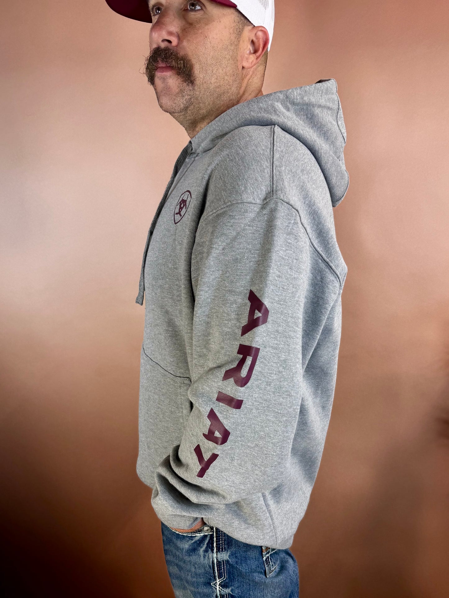 Ariat Mens Logo Hoodie Grey