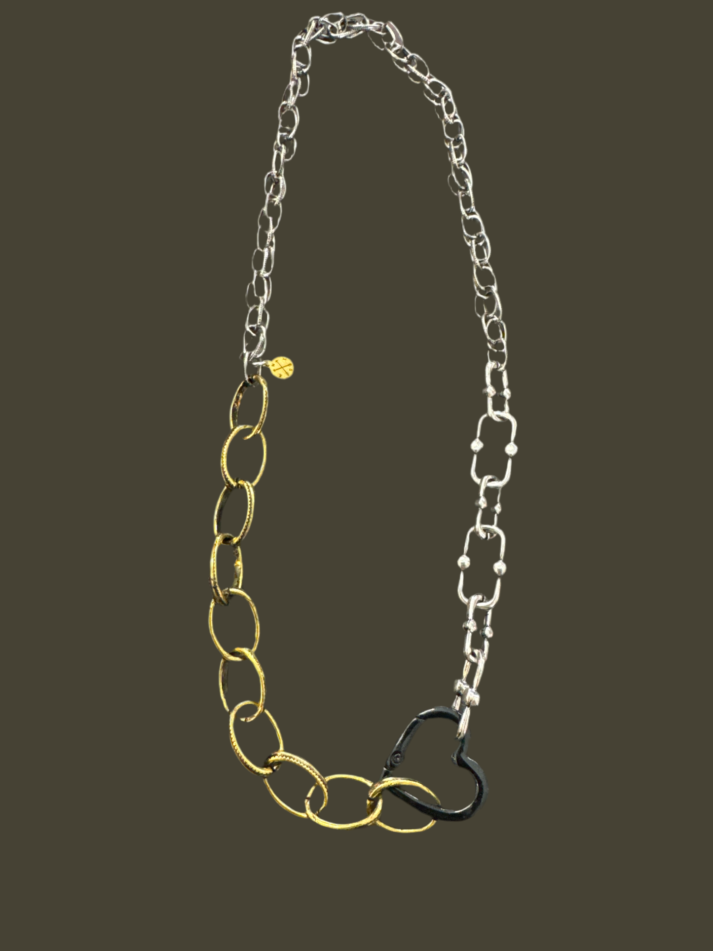 Mixed Chunky Chains w/Heart Necklace RM107