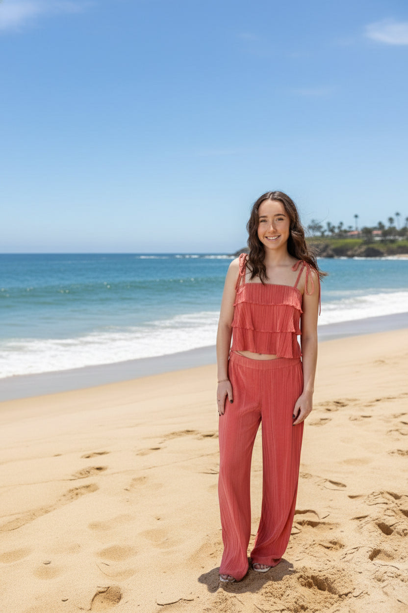 The Coral Top/Pants