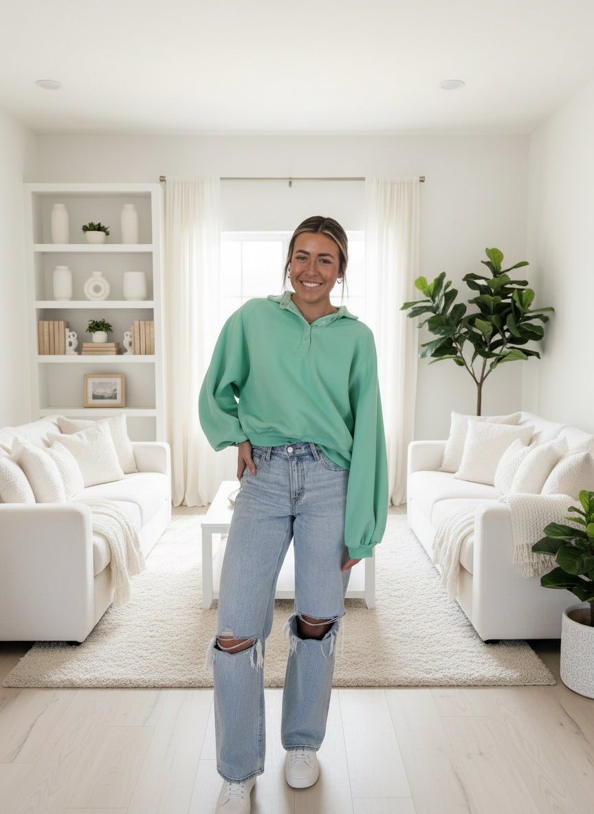 The Piper Sweater seafoam Small