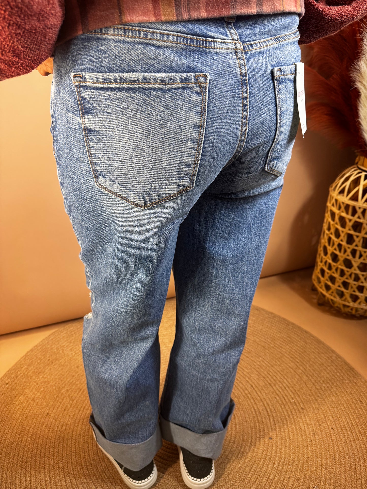 Super High Baggy Cuff Jeans