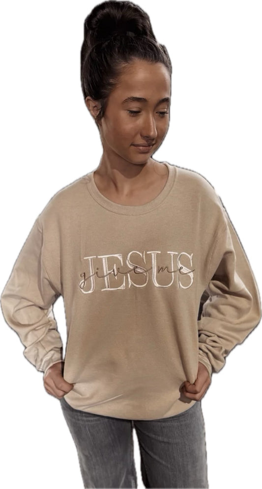 Emb JESUS GIVE ME SAND Sweatshirt