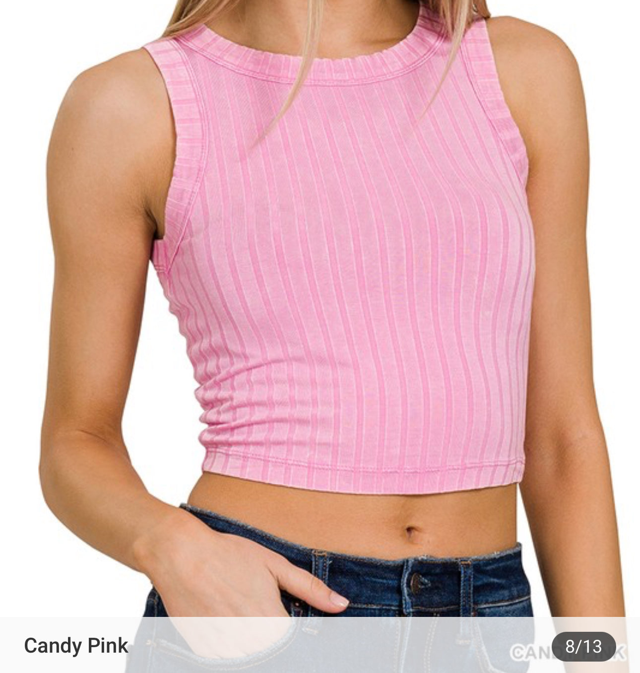 Zen Rib Sleeveless Crop Tank