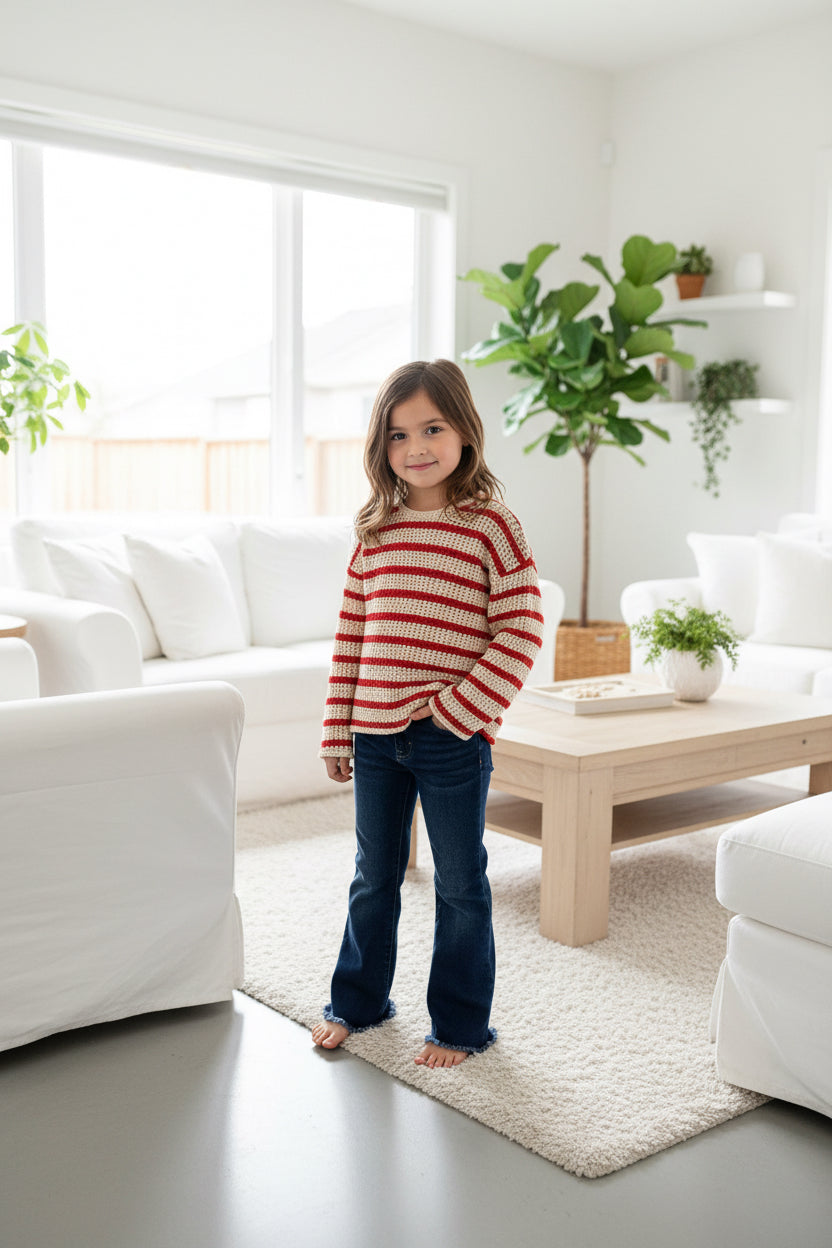 Girls Fray Hem Flare