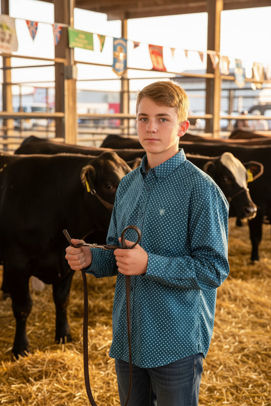 Ariat (Boys) Tyce LS Dark Teal