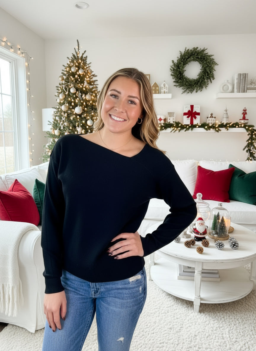 Asymmetric Neck Sweater