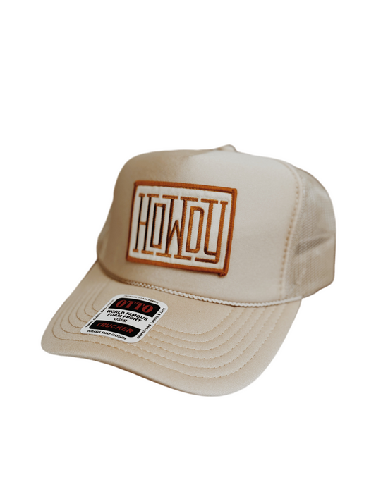 Howdy Tan Trucker Hat