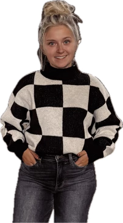 Zoey Checkered Sweater