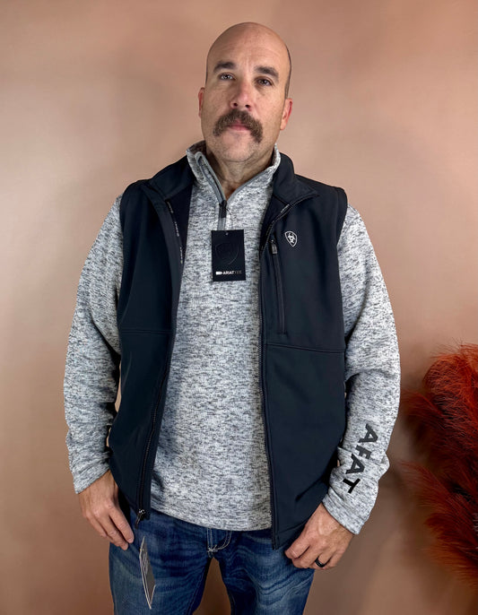 Ariat Men's 1\4 Zip Sweater Heather Grey