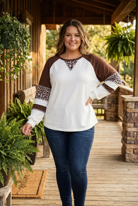 Leopard Colorblock LS