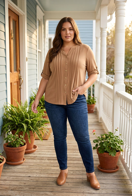 Placket Pleat Shirt