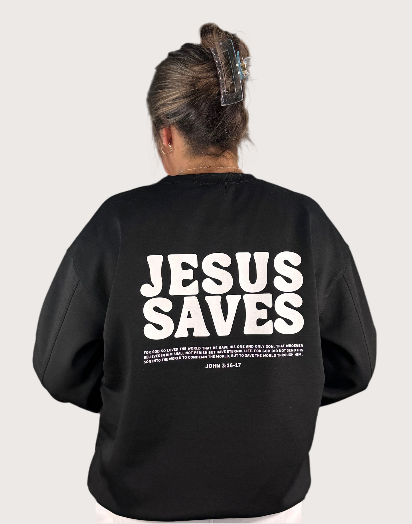 Jesus Saves Crew Neck Black