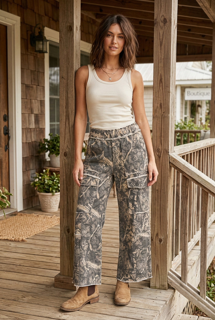 Mineral Wash Wide Leg