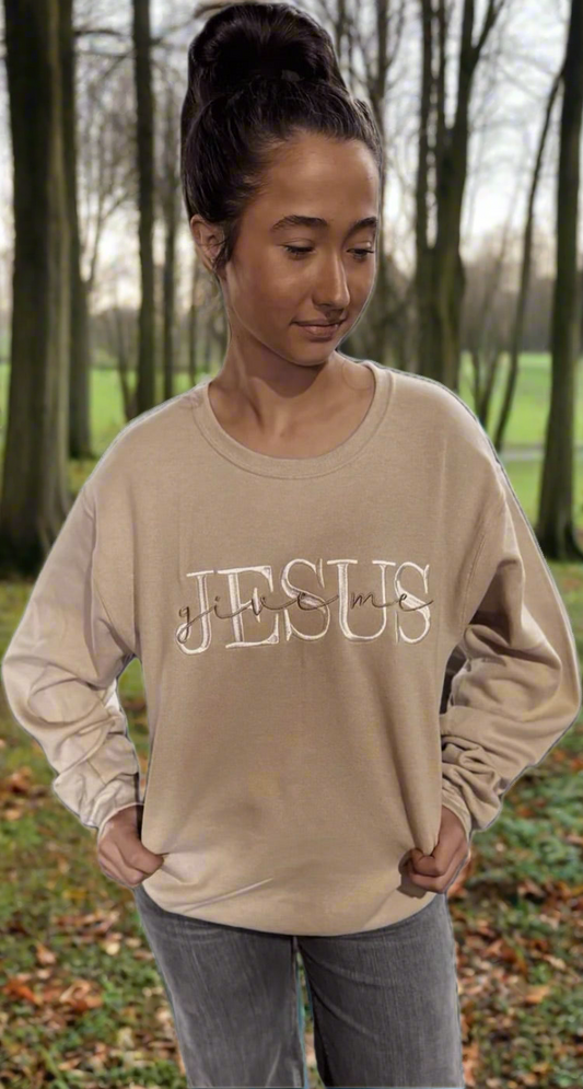 Emb JESUS GIVE ME SAND Sweatshirt