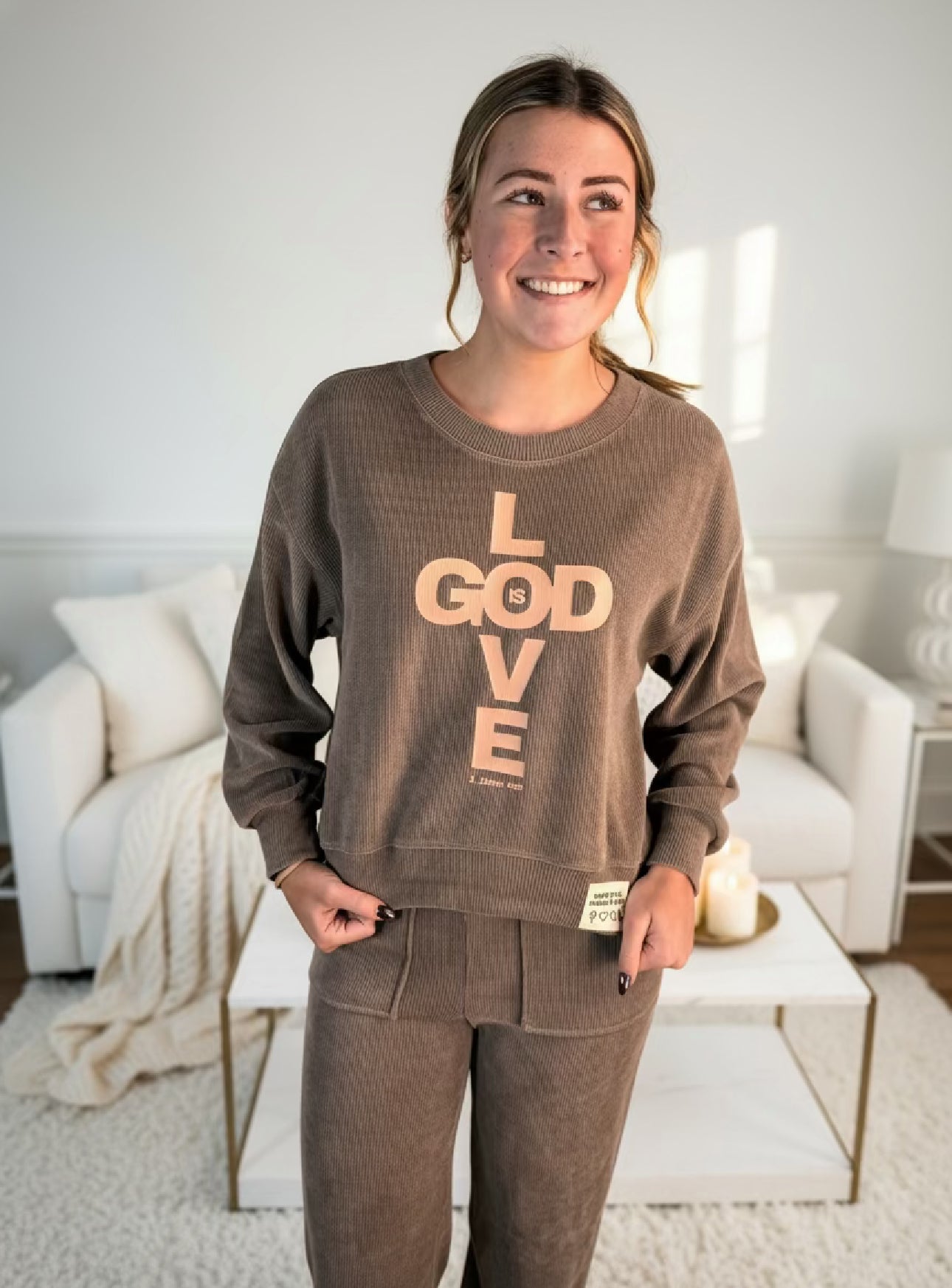 Couduroy God Is Love Top