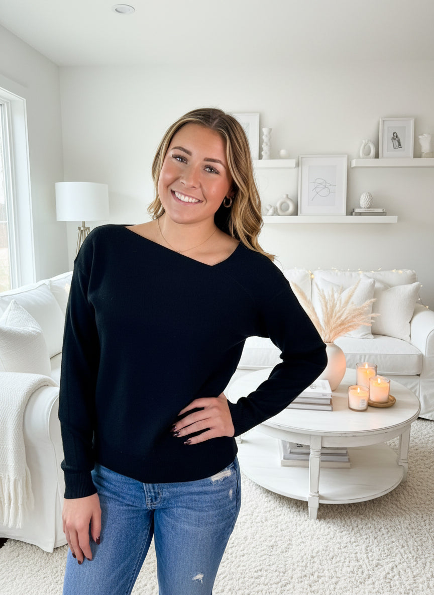 Asymmetric Neck Sweater