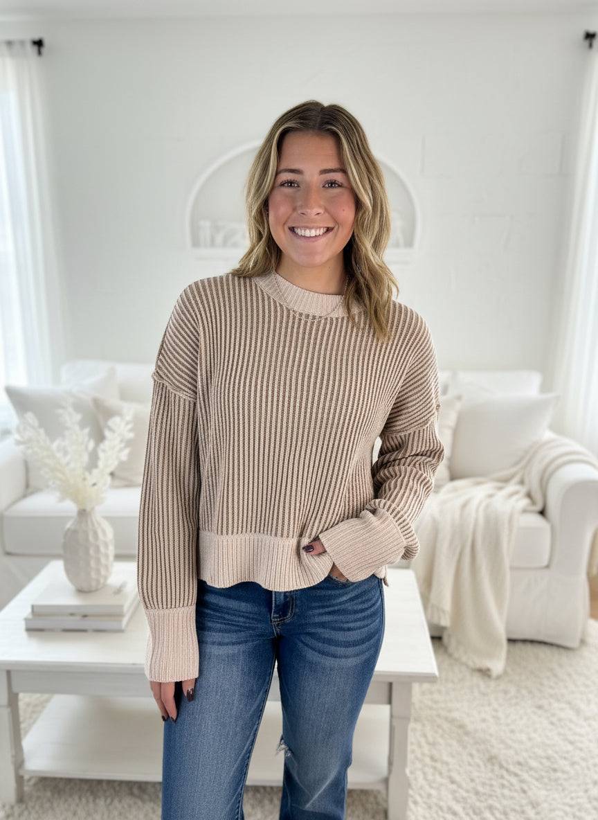 Two Tone Crop Sweater