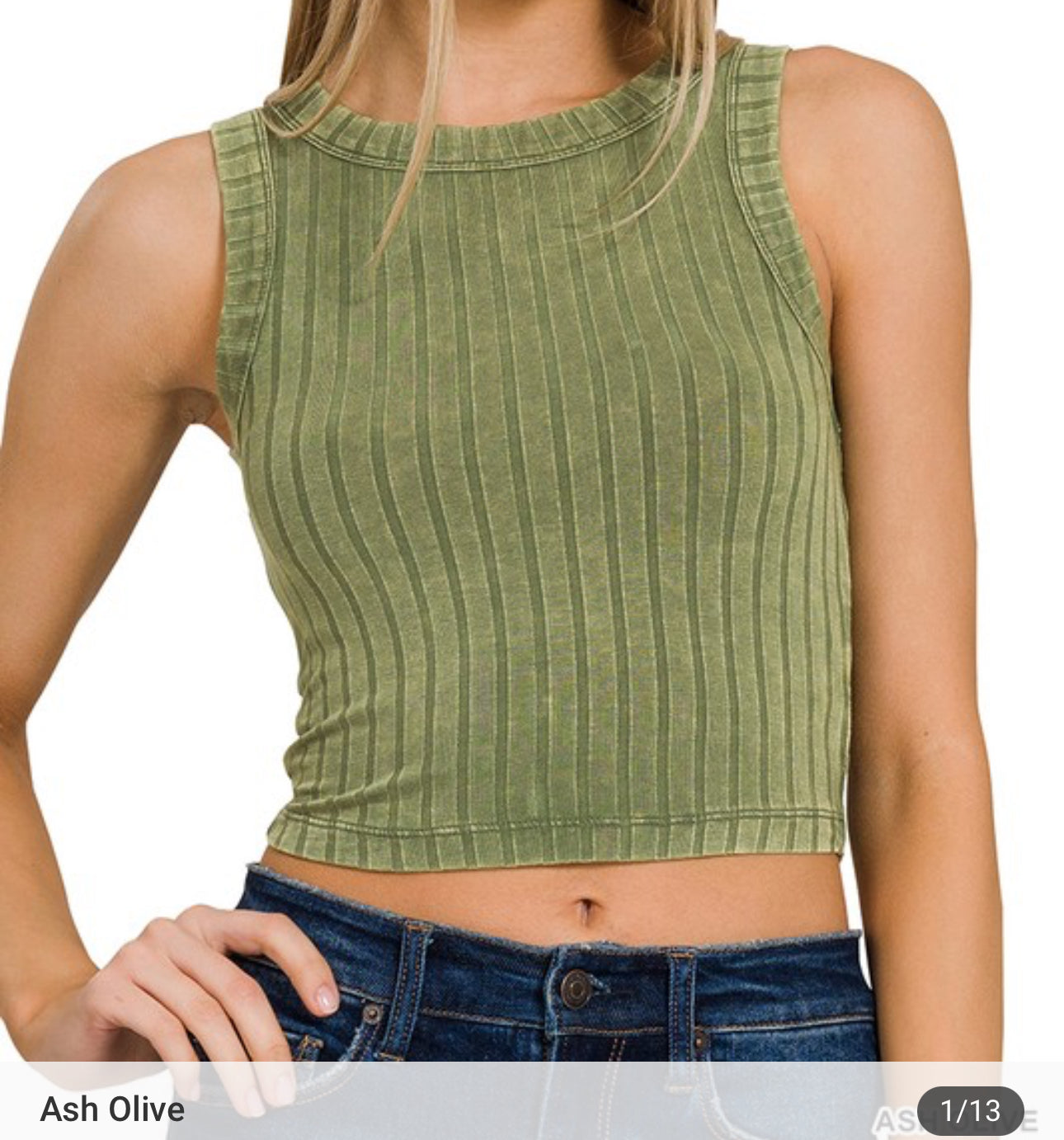 Zen Rib Sleeveless Crop Tank