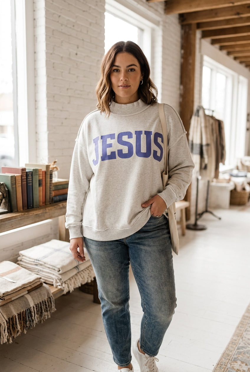 Jesus Reversible Mock Neck