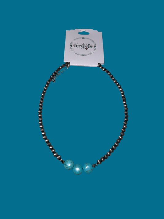 Turquoise Beaded West & Co Necklace