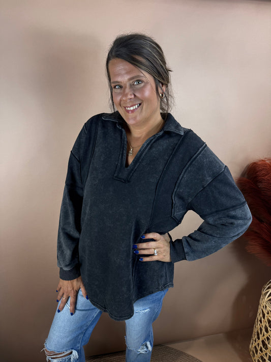 Tessa Basic Black Long Sleeve