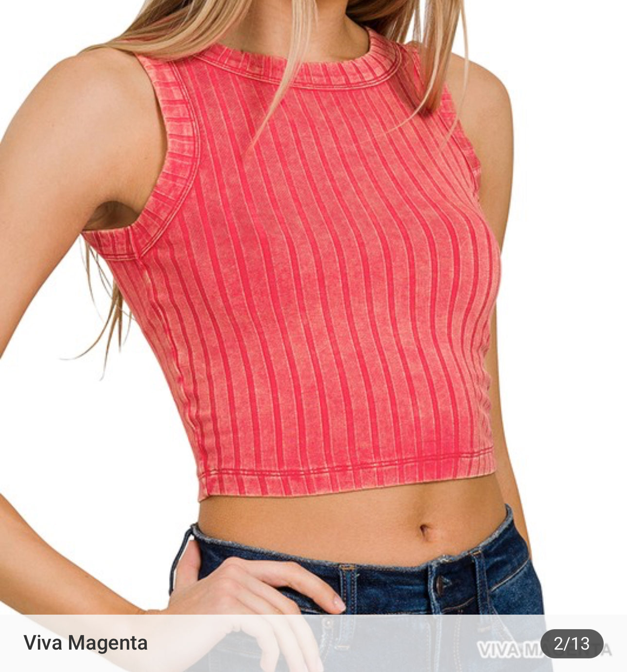 Zen Rib Sleeveless Crop Tank