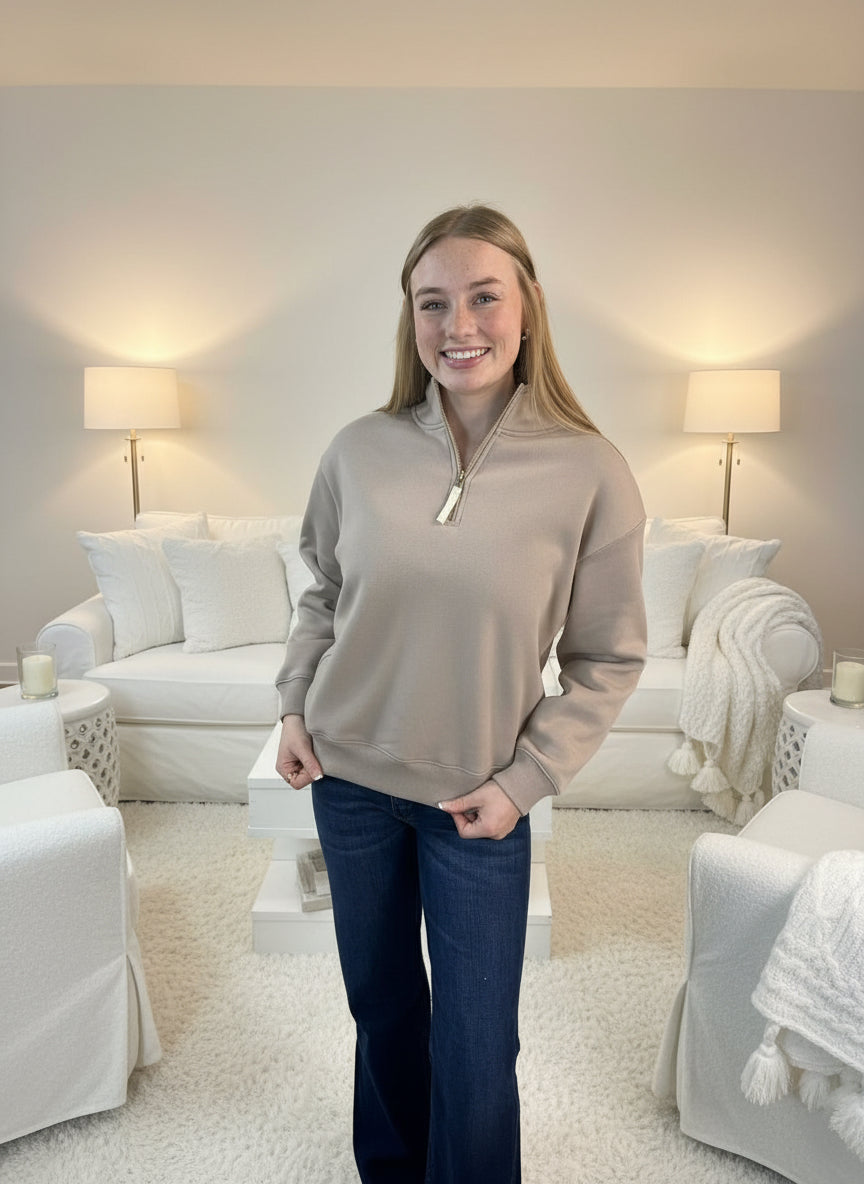 Fleece Half Zip Sweatshirt