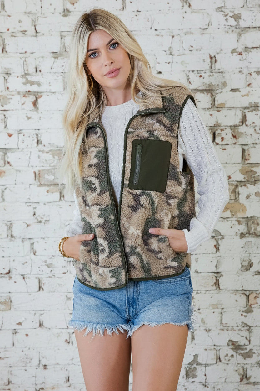 Camo Sherpa Vest
