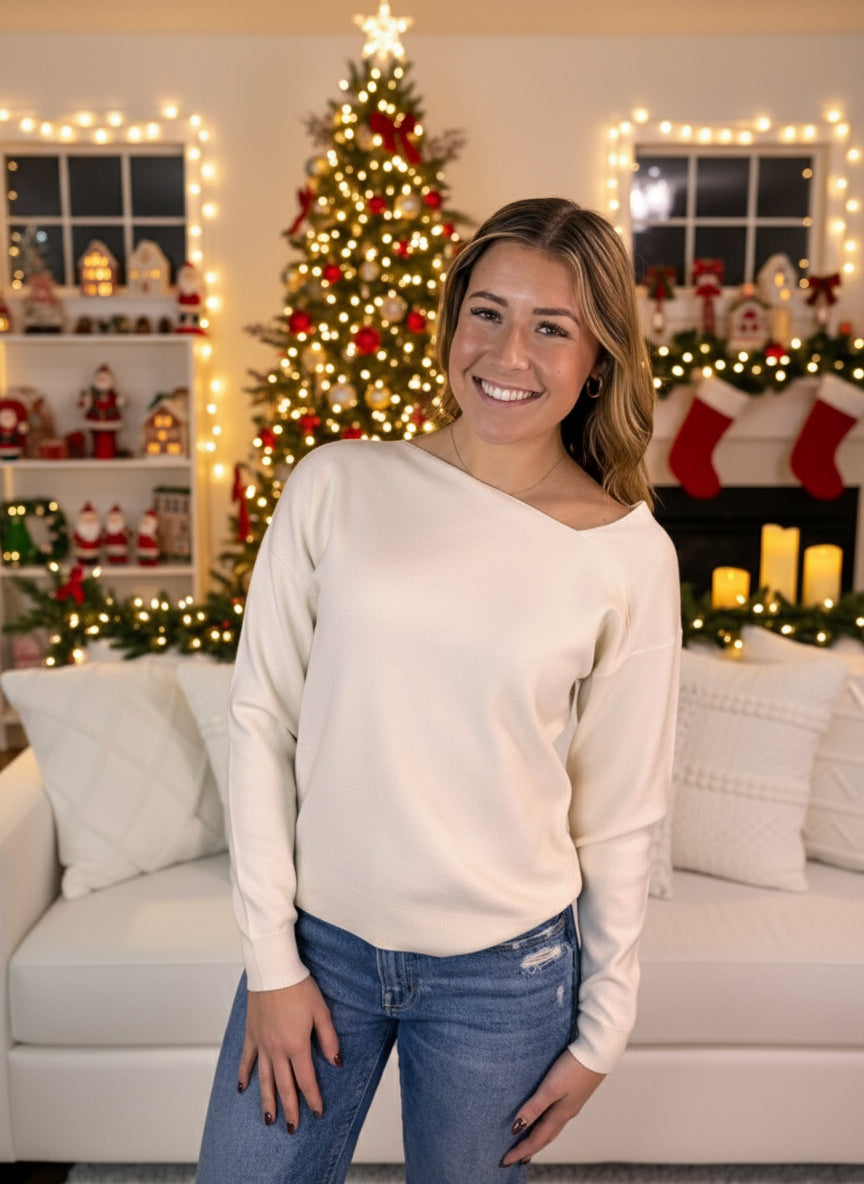 Asymmetric Neck Sweater