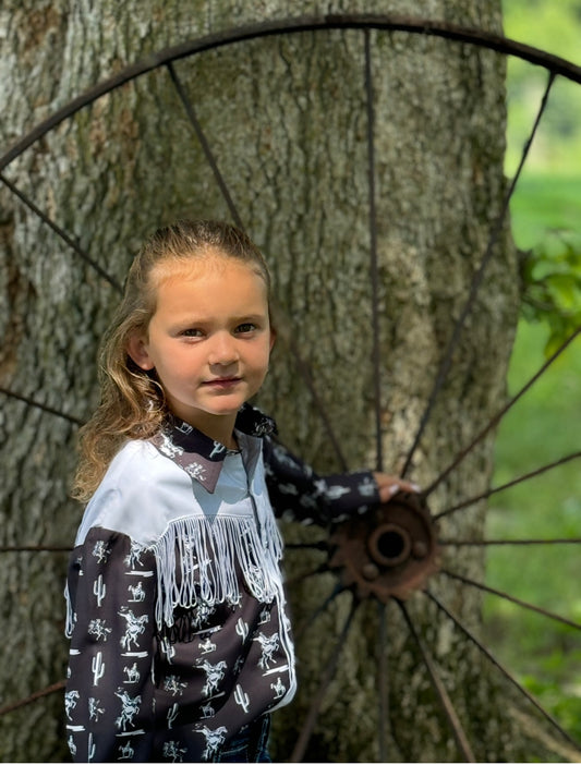 Kids Print LS Snap Tassie Shirt