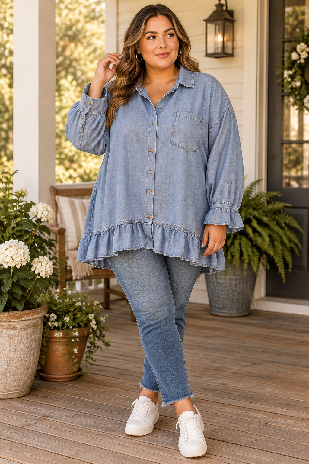 Dotties Denim Shirt