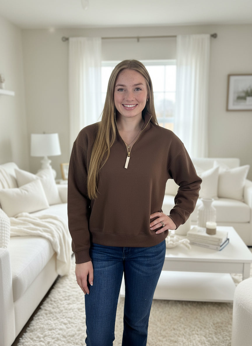 Fleece Half Zip Sweatshirt