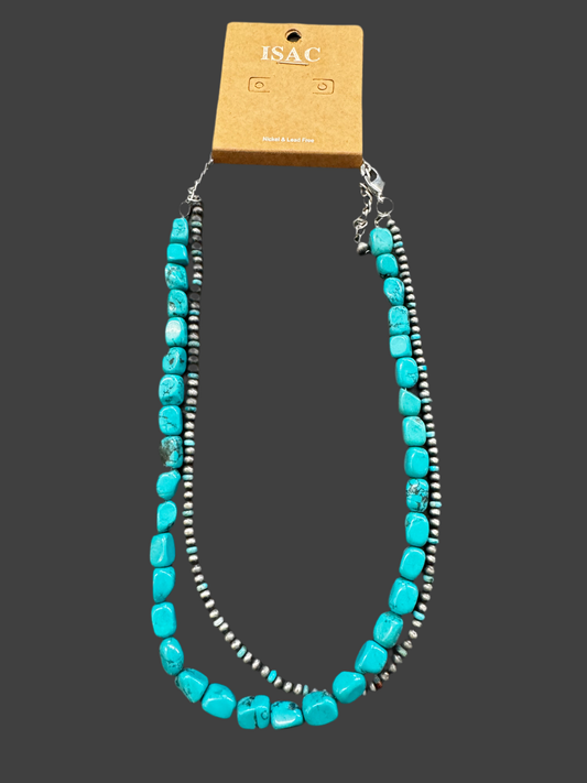 Isac Turquoise Rock Necklace