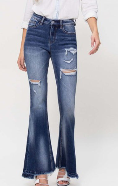 VV Dist HR Flare Frayed Hem