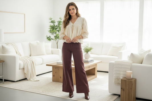 Risen Wide Hem Jean Choc