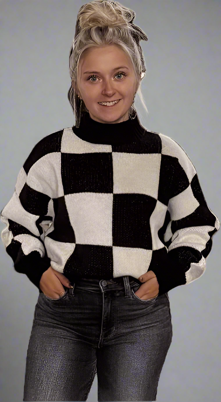 Zoey Checkered Sweater