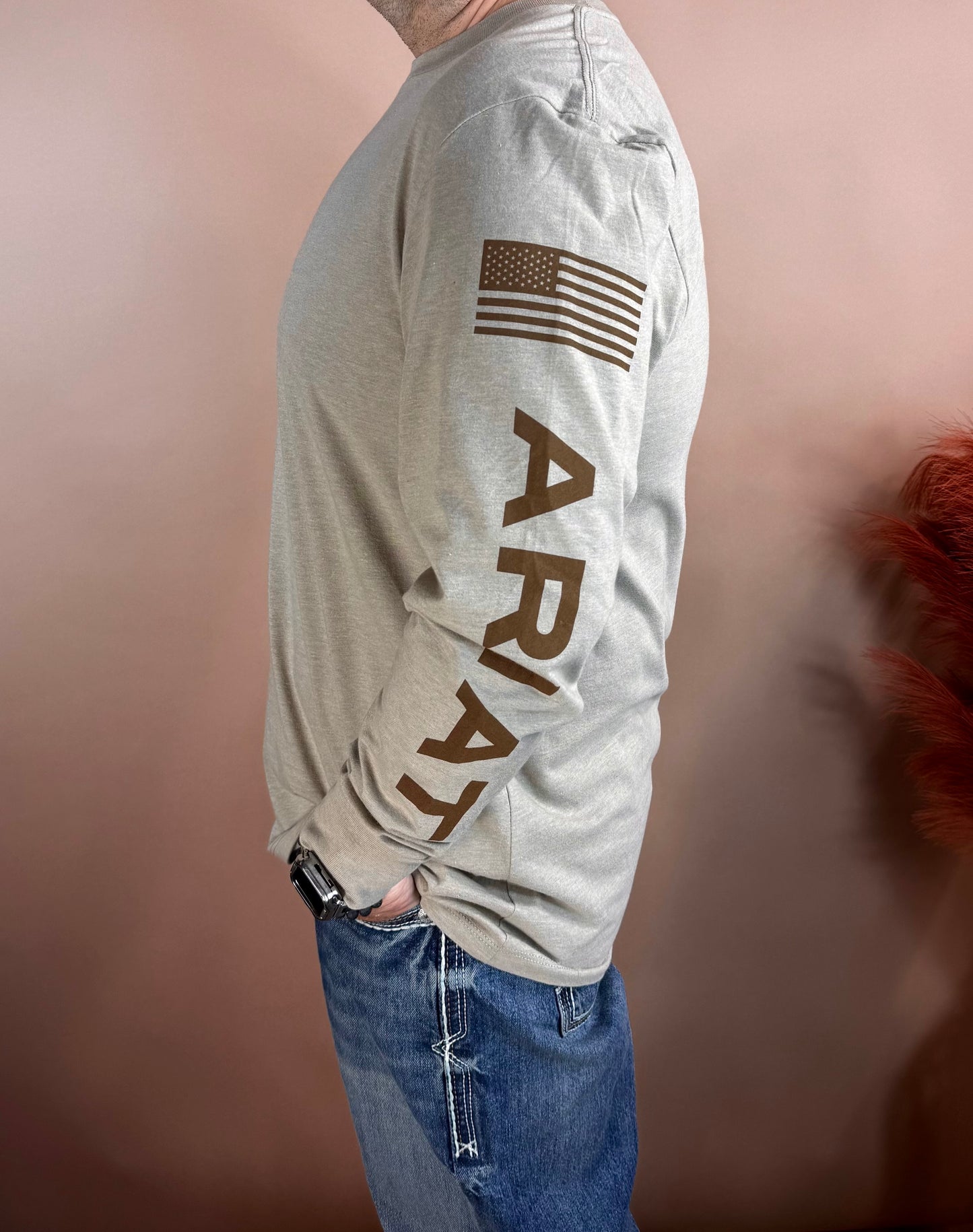 Ariat Mens Long Sleeve Oatmeal