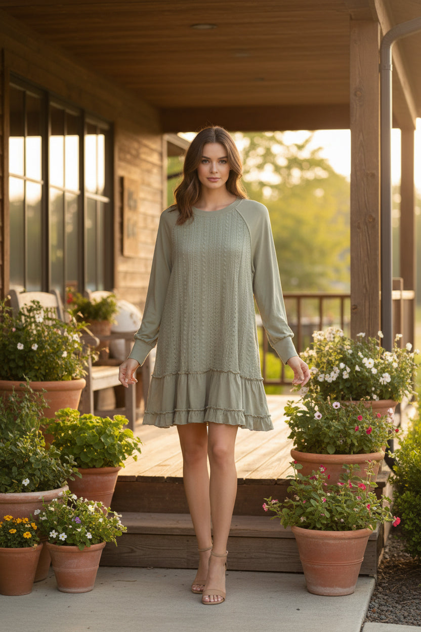 Green Ruffle Hem