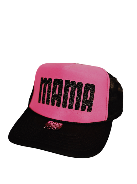 Glitter Mama Pink Trucker Hat