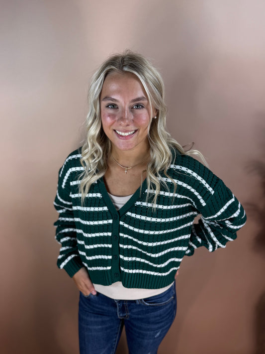 Becca Sweater Green/White