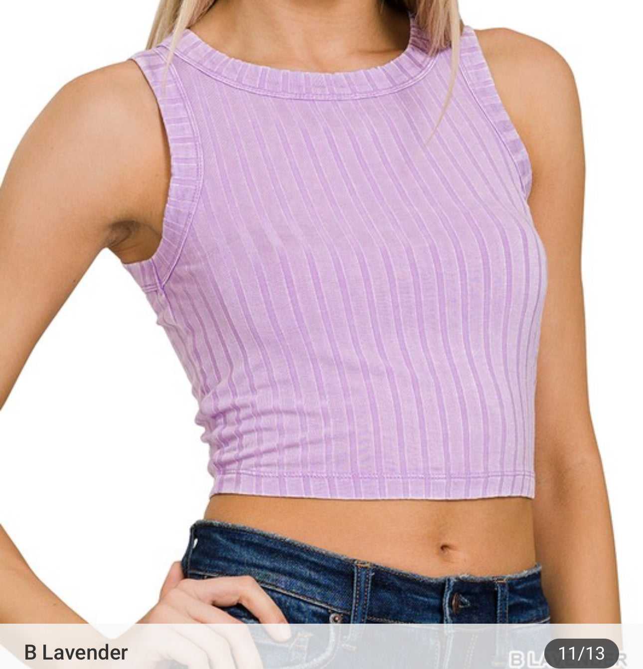 Zen Rib Sleeveless Crop Tank