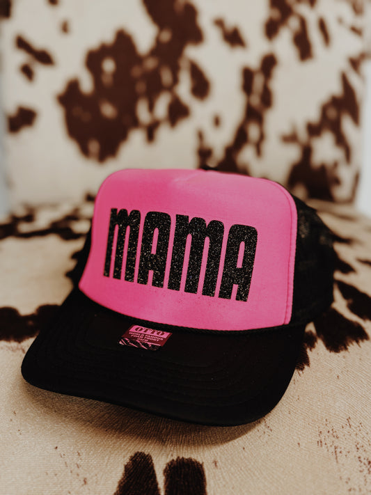 Glitter Mama Pink Trucker Hat